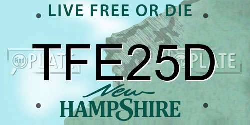 TFE25D New Hampshire License Plate