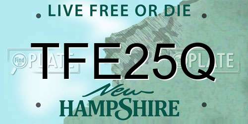 TFE25Q New Hampshire License Plate