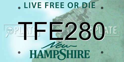 TFE280 New Hampshire License Plate