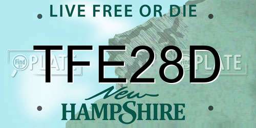 TFE28D New Hampshire License Plate