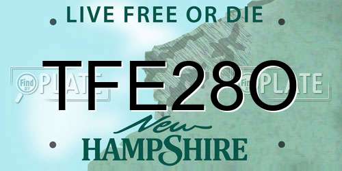 TFE28O New Hampshire License Plate