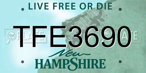 TFE3690 New Hampshire License Plate