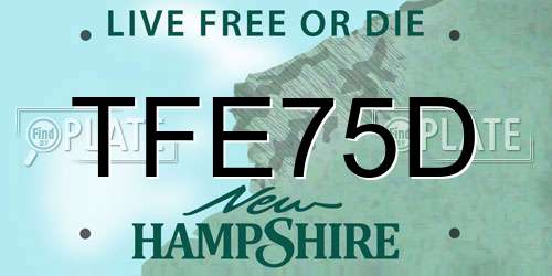 TFE75D New Hampshire License Plate
