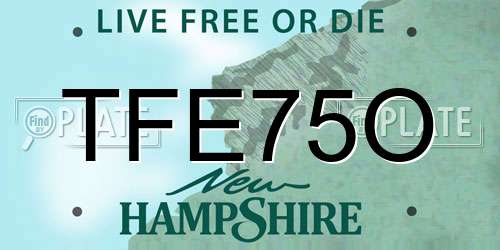 TFE75O New Hampshire License Plate