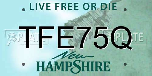 TFE75Q New Hampshire License Plate