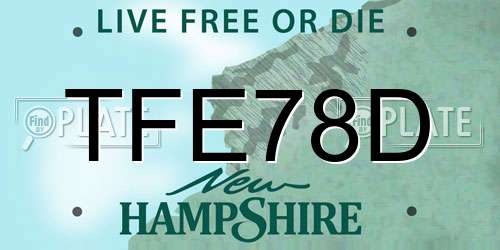 TFE78D New Hampshire License Plate