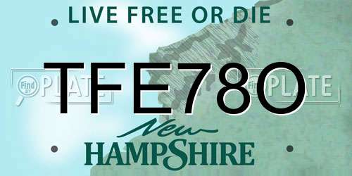 TFE78O New Hampshire License Plate