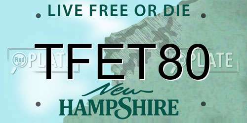 TFET80 New Hampshire License Plate