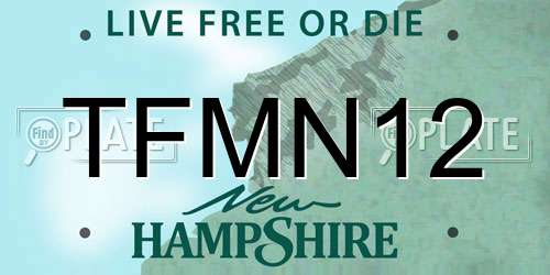 TFMN12 New Hampshire License Plate
