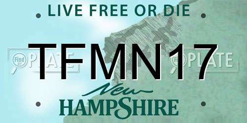 TFMN17 New Hampshire License Plate
