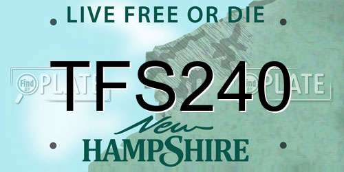 TFS240 New Hampshire License Plate