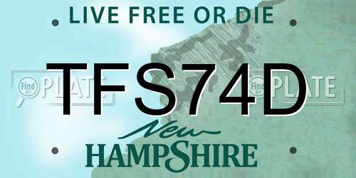 TFS74D New Hampshire License Plate