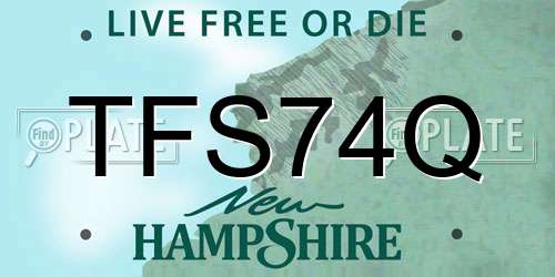 TFS74Q New Hampshire License Plate