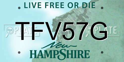 TFV57G New Hampshire License Plate