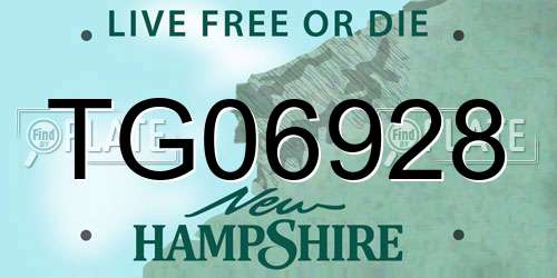 TG06928 New Hampshire License Plate