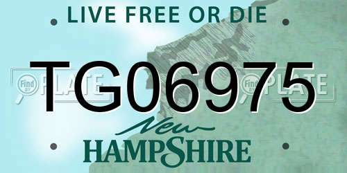 TG06975 New Hampshire License Plate