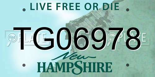 TG06978 New Hampshire License Plate