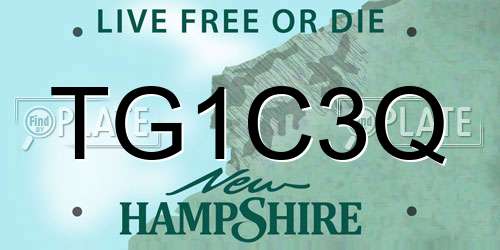 TG1C3Q New Hampshire License Plate