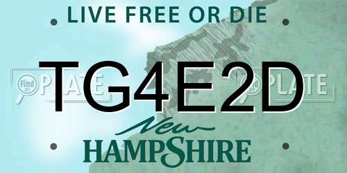 TG4E2D New Hampshire License Plate