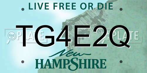 TG4E2Q New Hampshire License Plate
