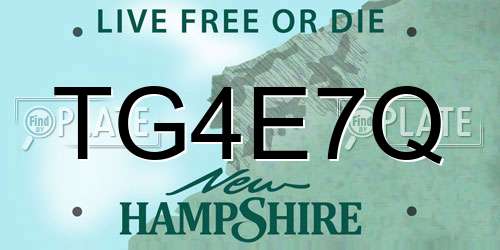 TG4E7Q New Hampshire License Plate