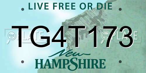 TG4T173 New Hampshire License Plate