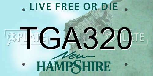 TGA320 New Hampshire License Plate
