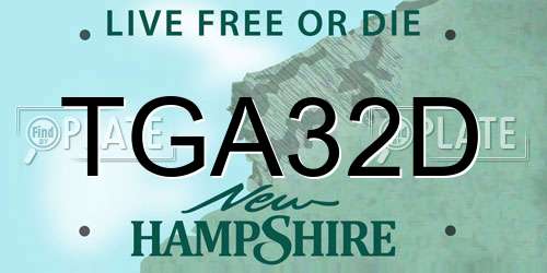 TGA32D New Hampshire License Plate