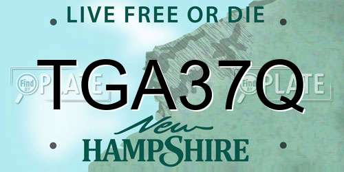 TGA37Q New Hampshire License Plate