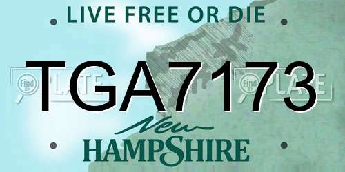 TGA7173 New Hampshire License Plate
