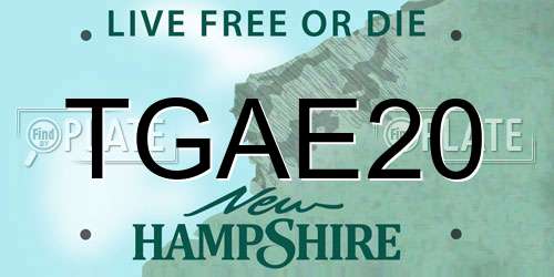TGAE20 New Hampshire License Plate