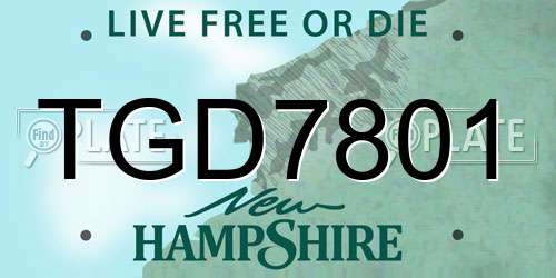 TGD7801 New Hampshire License Plate