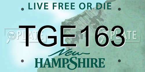 TGE163 New Hampshire License Plate