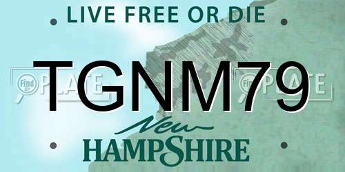 TGNM79 New Hampshire License Plate