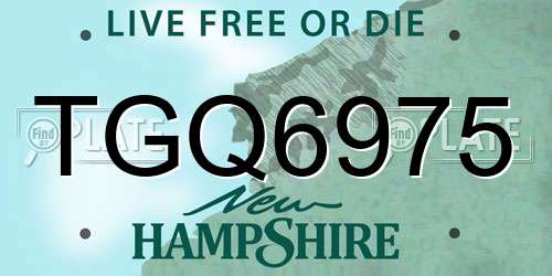 TGQ6975 New Hampshire License Plate