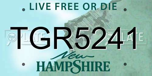 TGR5241 New Hampshire License Plate