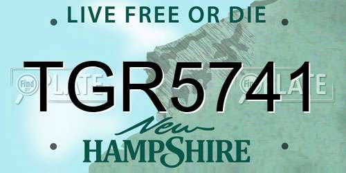 TGR5741 New Hampshire License Plate