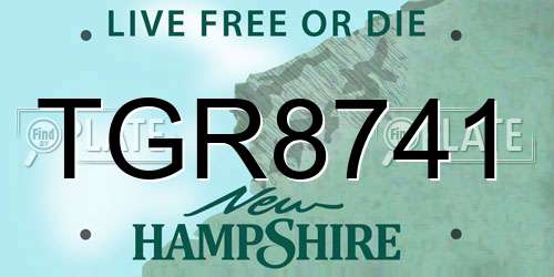 TGR8741 New Hampshire License Plate