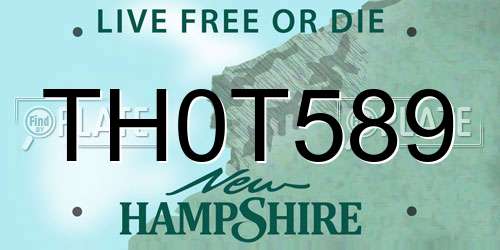 TH0T589 New Hampshire License Plate