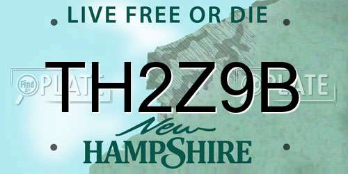 TH2Z9B New Hampshire License Plate