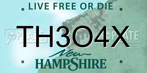 TH3O4X New Hampshire License Plate