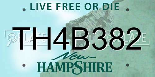 TH4B382 New Hampshire License Plate