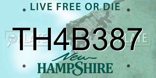 TH4B387 New Hampshire License Plate