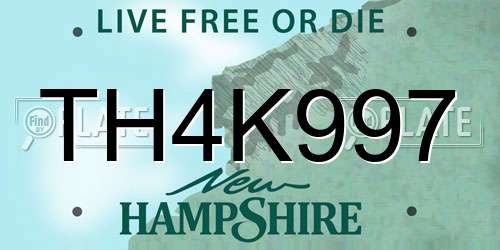 TH4K997 New Hampshire License Plate