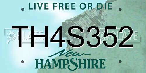 TH4S352 New Hampshire License Plate