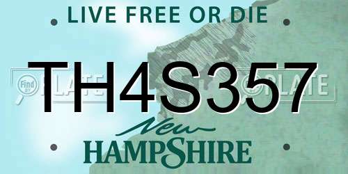 TH4S357 New Hampshire License Plate