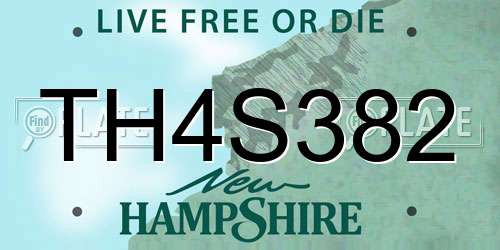 TH4S382 New Hampshire License Plate