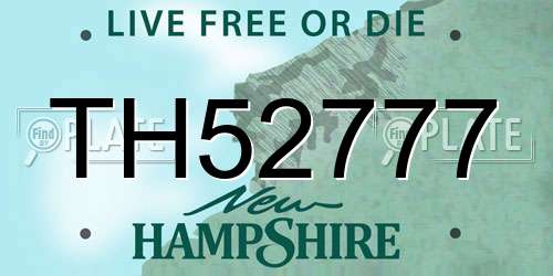 TH52777 New Hampshire License Plate