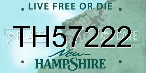 TH57222 New Hampshire License Plate