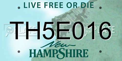 TH5E016 New Hampshire License Plate
